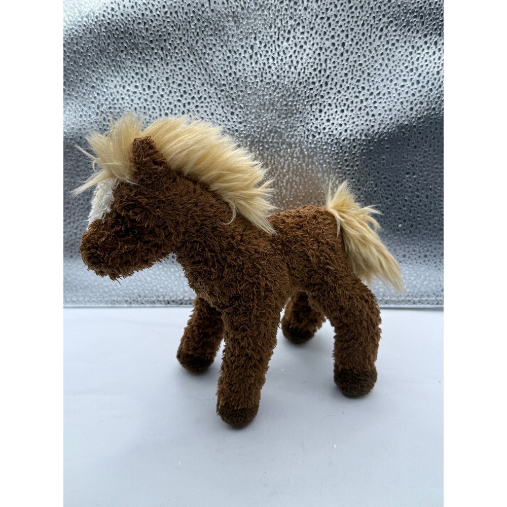 Douglas Plush Horse Brown White Mane Tail Stuffed Animal Toy